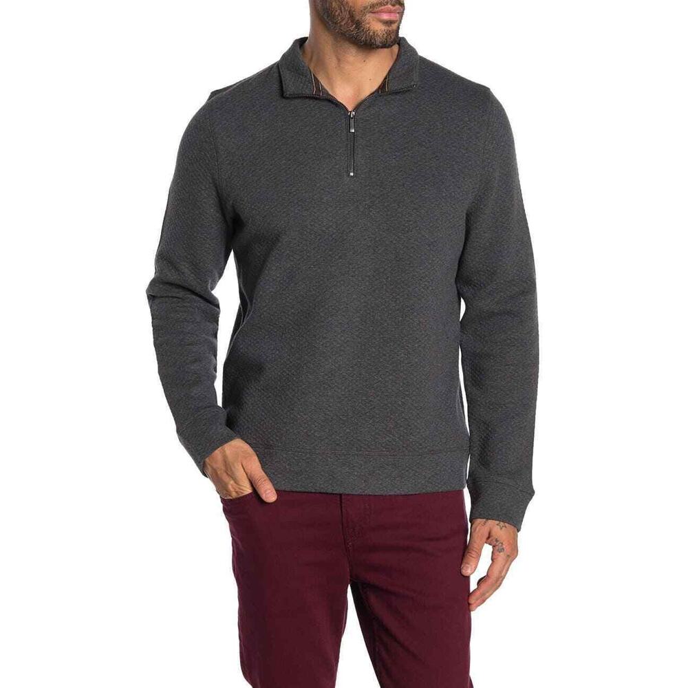 Toscano Mock Neck Quarter Zip Sweatshirt Size XXL - Charcoal